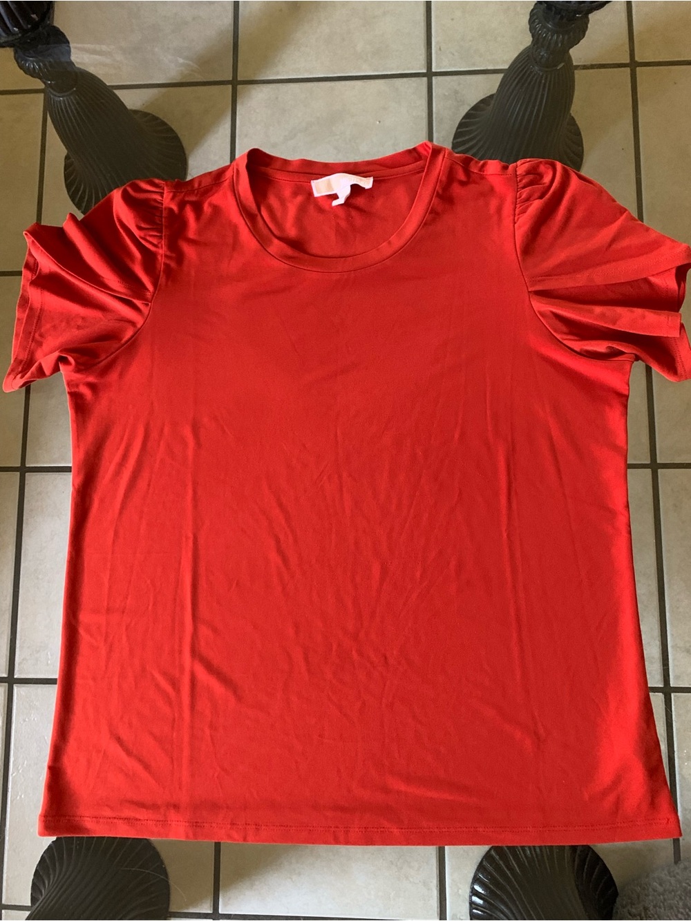 Michael Kors Red Orange Short Sleeve Top
